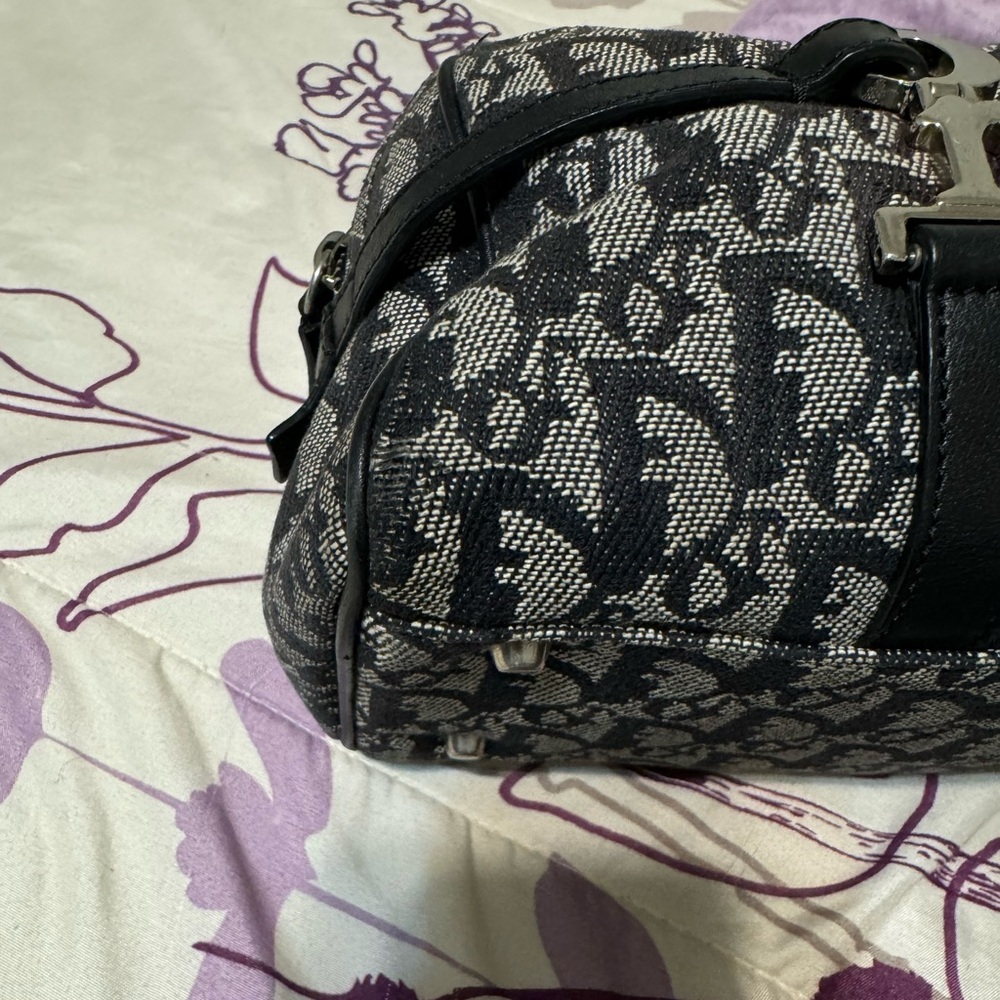 ❌SOLD❌ChristianDior Black LogoCharm Oblique Monogram Signature Trotter BostonBag - Picture 10 of 10